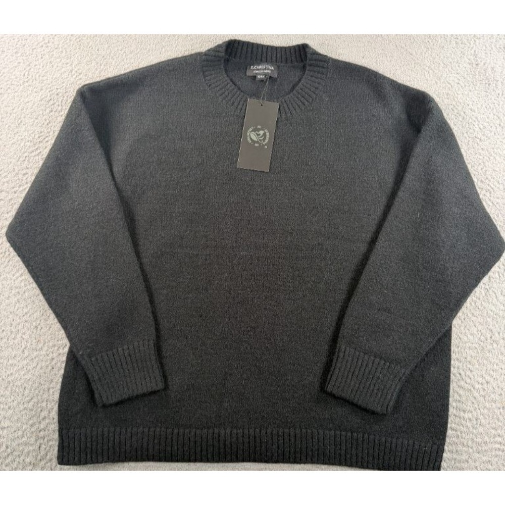 S Christina Cashmere Sweater S/M Charcoal Gray Crewneck Pullover NWT
